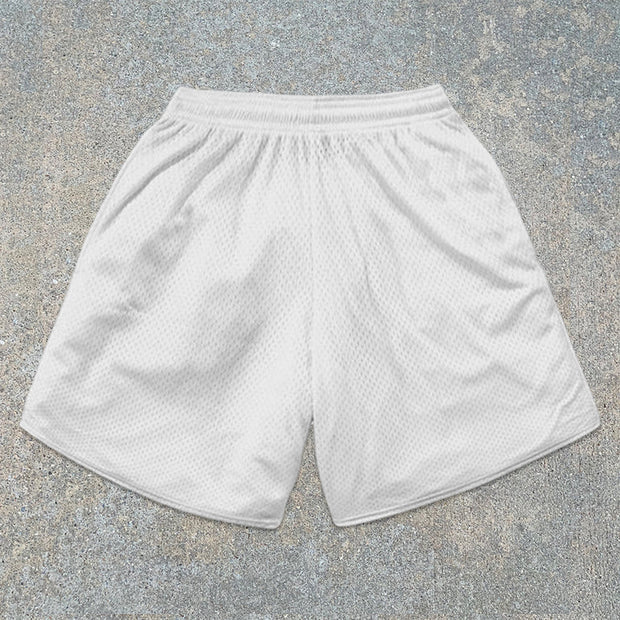 street-pattern mesh shorts