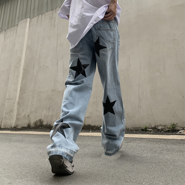 Retro Washed Personalized Street Hip Hop Jeans