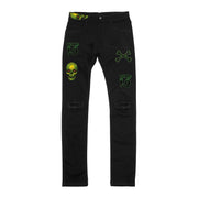 Sleek Street Style Skull Print Trousers
