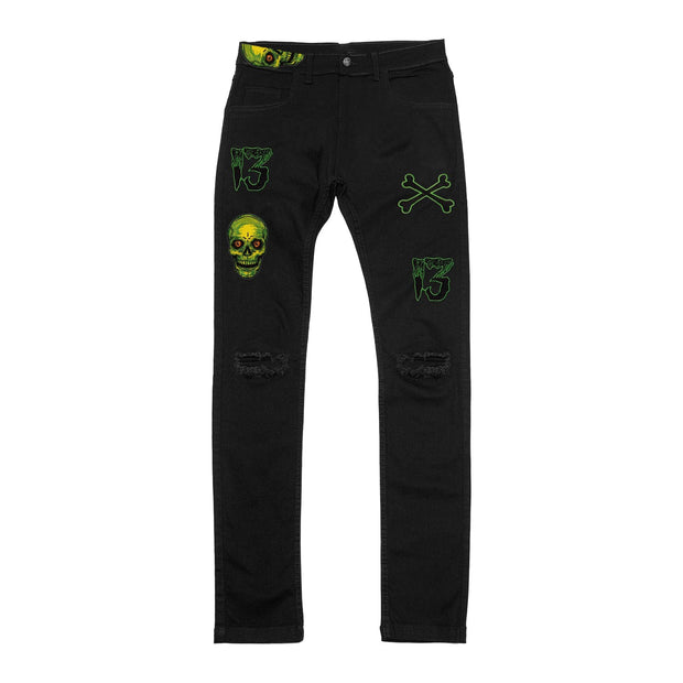 Sleek Street Style Skull Print Trousers