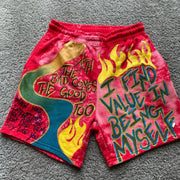 Stylish Graffiti Casual Pattern Loose Athletic Shorts
