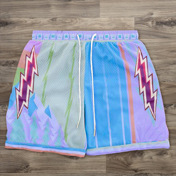 Hip hop street style print sports shorts