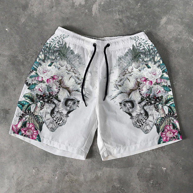 Skull Print 5 Inseam Shorts