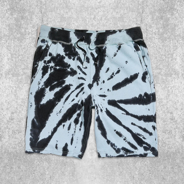 tie-dye printed track shorts