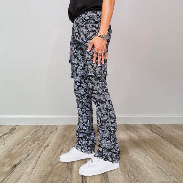 Fashion street style cashew flower trousers