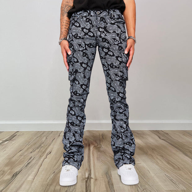 Fashion street style cashew flower trousers