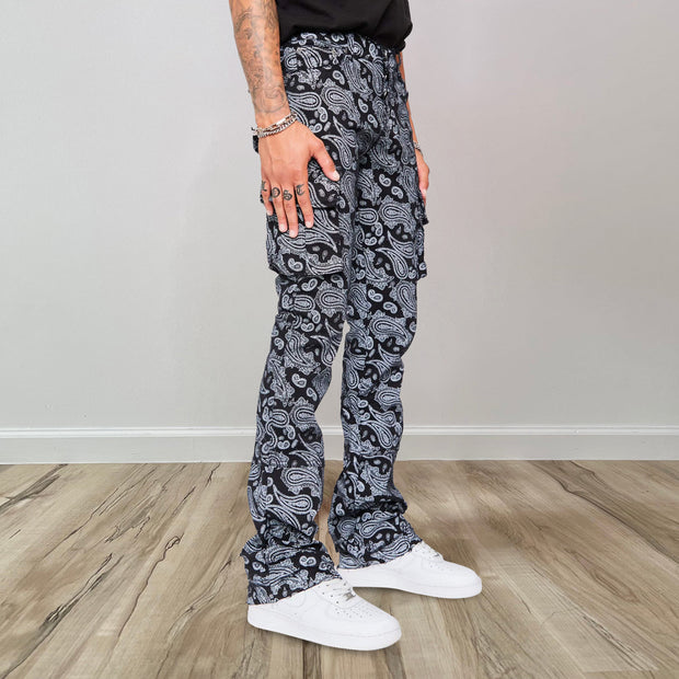 Fashion street style cashew flower trousers