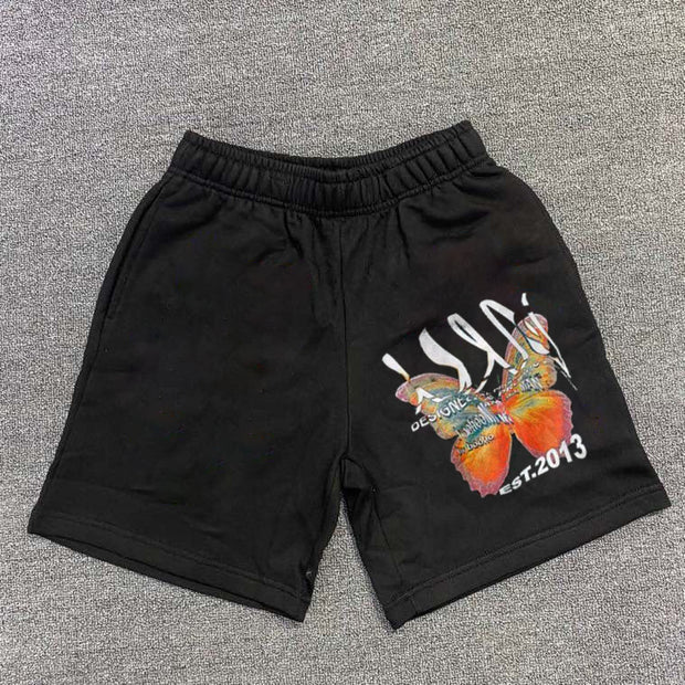 Butterfly retro street style sports shorts