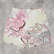 Art print trendy casual mesh shorts