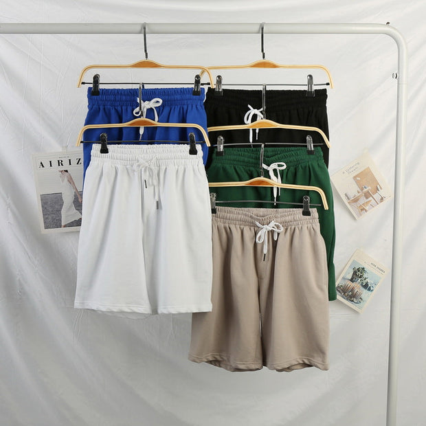 Loose casual solid color five-point pants