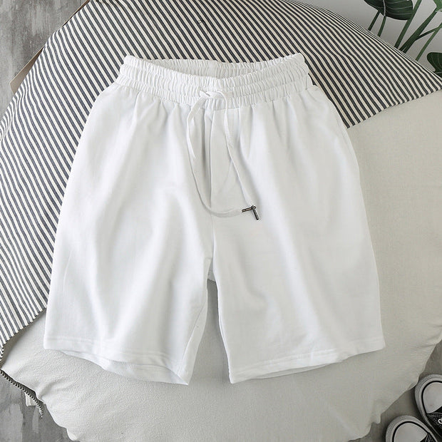 Loose casual solid color five-point pants