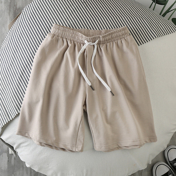 Loose casual solid color five-point pants