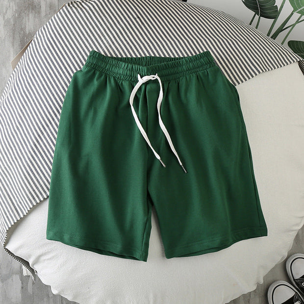 Loose casual solid color five-point pants