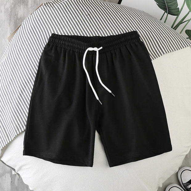 Loose casual solid color five-point pants