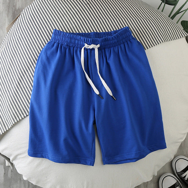 Loose casual solid color five-point pants