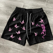 Trendy Skull Butterfly Hip Hop Street Shorts