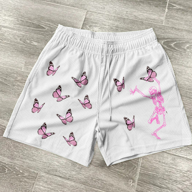 Trendy Skull Butterfly Hip Hop Street Shorts