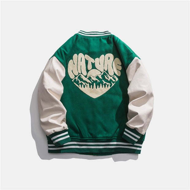 Embroidered casual street home lovers baseball jacket