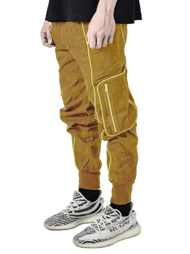 Street hip-hop trend men's trousers reflective casual sports overalls