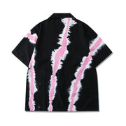 Shirt Print Butterfly Loose Short Sleeve Shirt Set