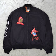 Retro spoof pattern casual loose long-sleeved baseball uniform jacket
