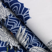 Crane Blue and White Loose Short Sleeve Shirt Casual Shorts Suit