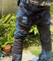 Personalized tie-dye men's street style punk jeans