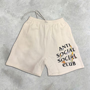 graphic print elastic shorts