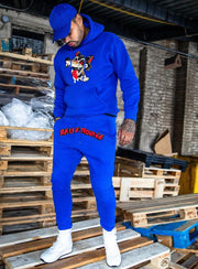 Cartoon printed sports sweatshirt and pants suit