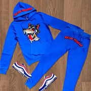 Cartoon printed sports sweatshirt and pants suit