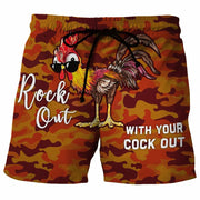 Men's quick-drying beach shorts printed casual shorts with pockets on both sides