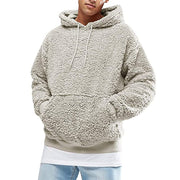 2020 autumn and winter plush plush hooded men's sweater jacket