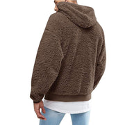 2020 autumn and winter plush plush hooded men's sweater jacket