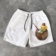 Coconut print fashion swim shorts