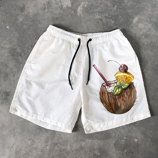 Coconut print fashion swim shorts