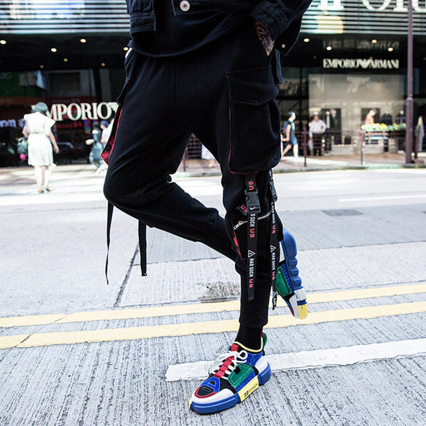 Streamer overalls trendy men loose hip-hop pants men