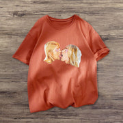 Couple Funny Print Short Sleeve T-shirt