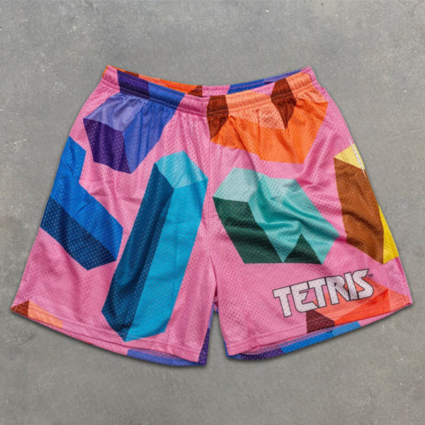 Geometric All Over Print Elastic Shorts