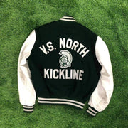Burning skull roman warrior street baseball jacket