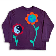 Fashion casual art print long-sleeved hoodless sweater