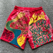 Stylish Graffiti Casual Pattern Loose Athletic Shorts