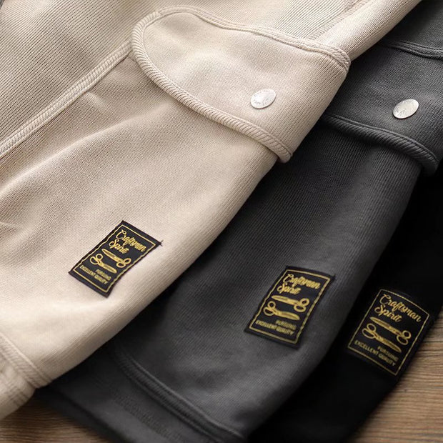 Simple contrast color stitching loose straight drape five-point sweatpants