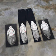 Ghost chooses casual street western jeans