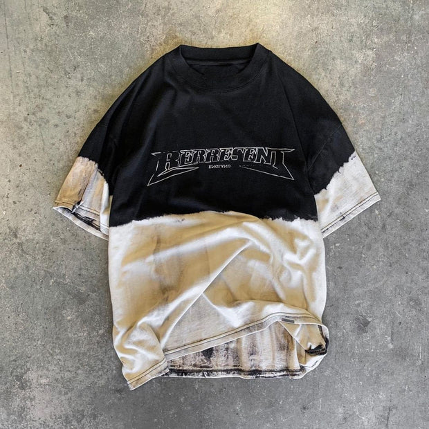 Personalized fashion color matching printed T-shirt men