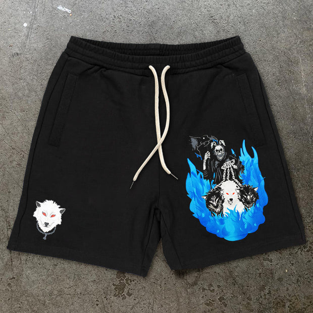Tide brand retro print casual street shorts