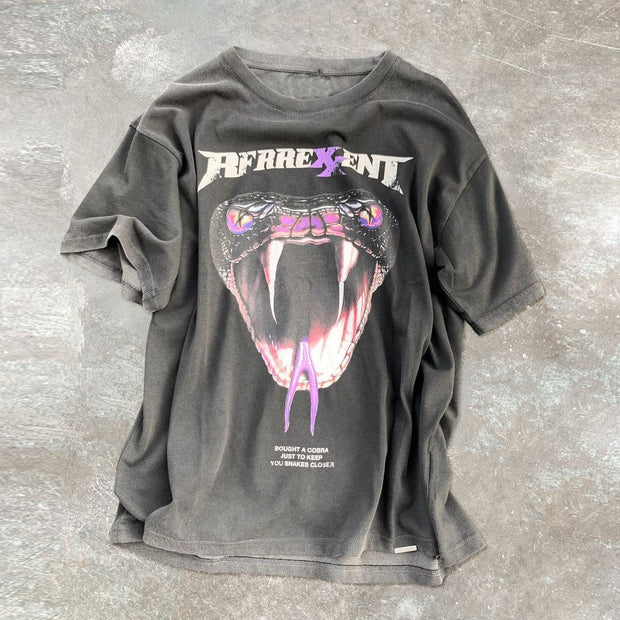 Men's short-sleeved T-shirt with python print