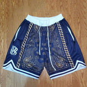 Street style cashew flower straight-leg micro stretch track pants