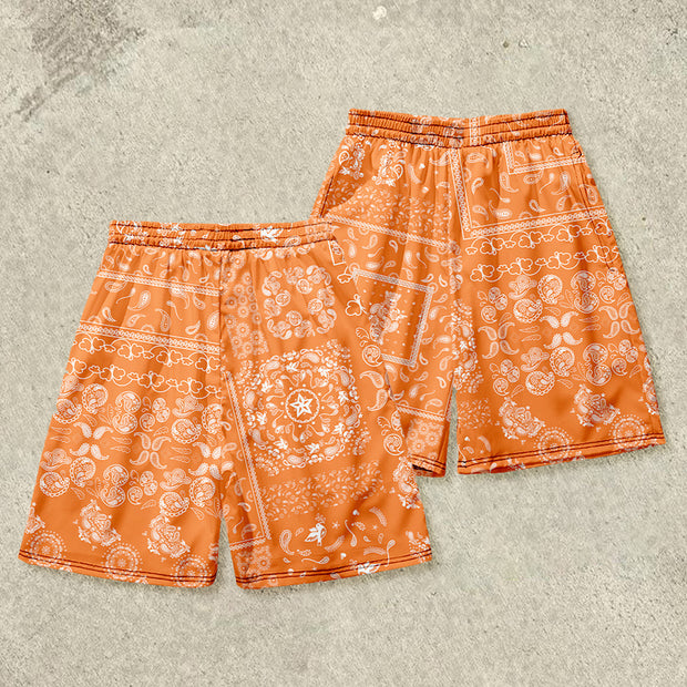 Men's casual pants cashew floral creative printing leisure vacation beach pants