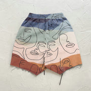Contrasting line retro sports shorts