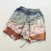 Contrasting line retro sports shorts